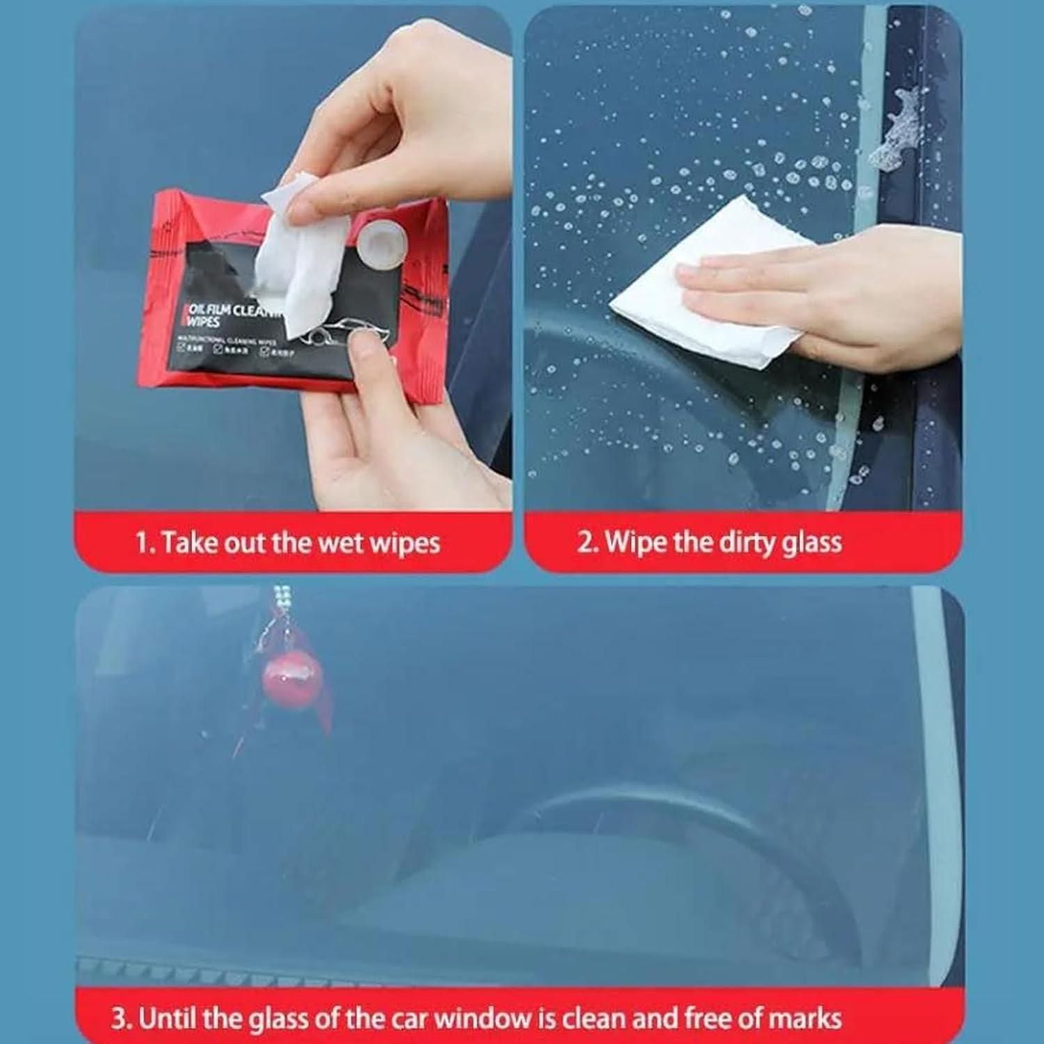 Automotive Oil Film Cleaning Wet Wipes (Pack of 2)